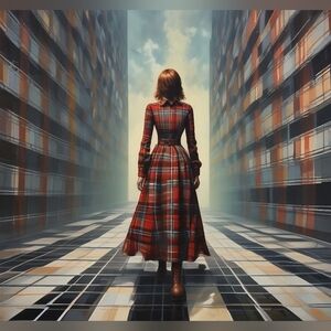 Plaid Dress Art Print